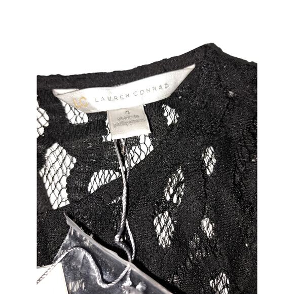 NWT Lauren Conrad Black  Lace Fit & Flare Dress Size 4 - Picture 12 of 15